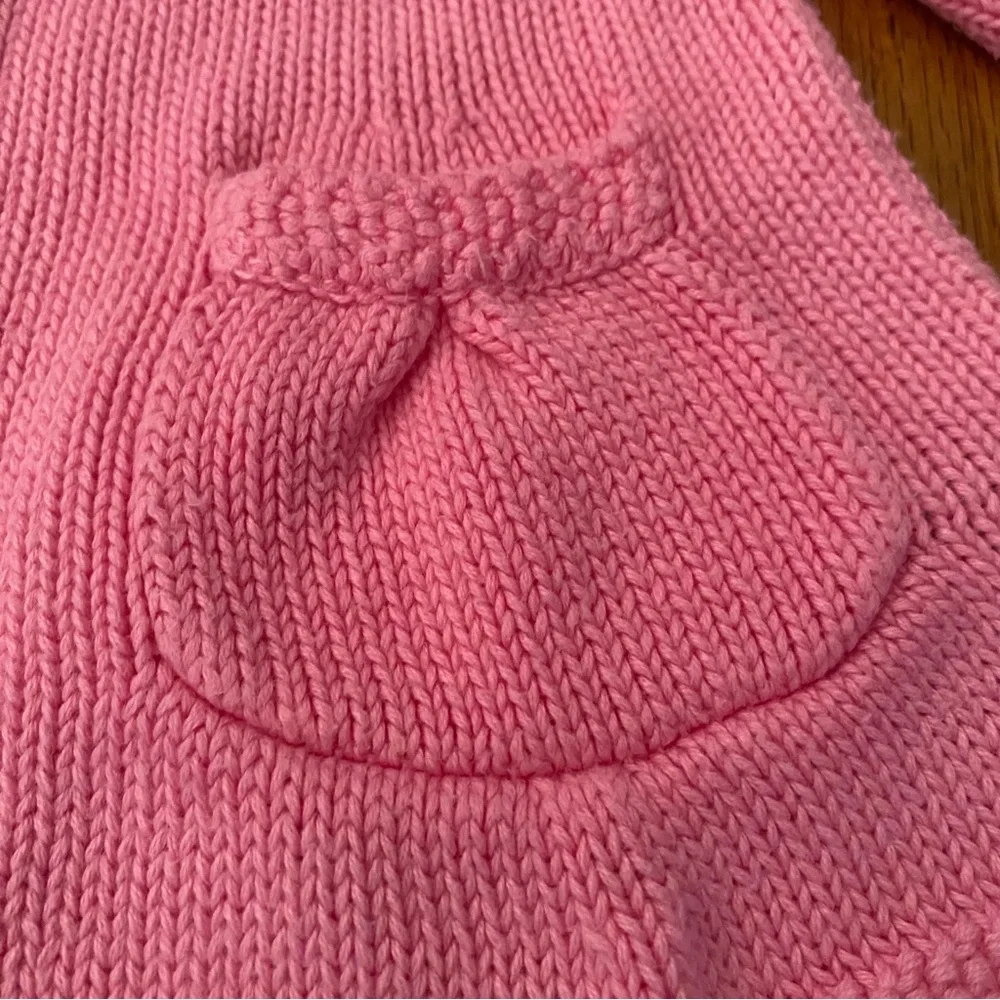 Ralph Lauren Pink Hooded Knit Baby Jacket